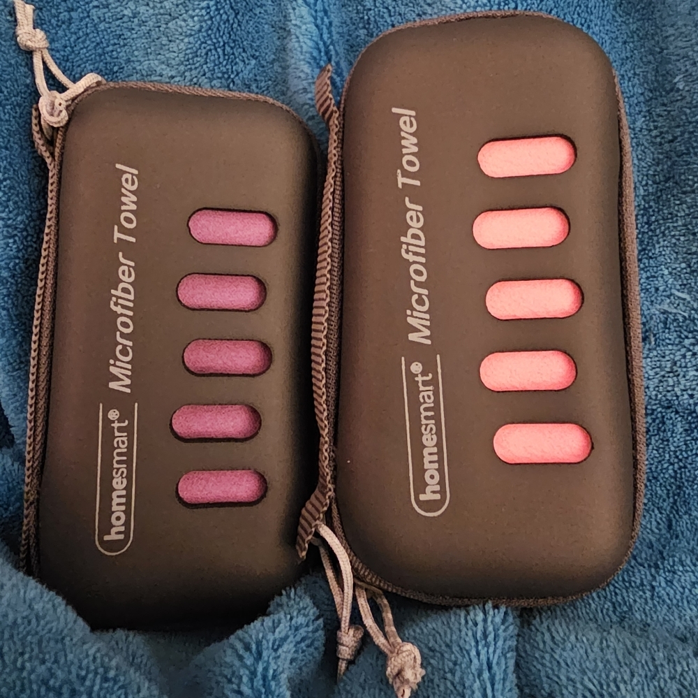 Set of 2, Portable Quick Drying Sport Towels, with Storage Cases!